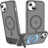 imageUpgraded Magnetic for iPhone 15 Pro Max Case with Builtin KickstandScreen Protector IncludedWireless Charging Compatible21ft Drop TestedSlim Fit Translucent Matte Acrylic  BlueGrey w Kickstand