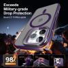 imageUpgraded Magnetic for iPhone 15 Pro Max Case with Builtin KickstandScreen Protector IncludedWireless Charging Compatible21ft Drop TestedSlim Fit Translucent Matte Acrylic  BluePurple w Camera Cover