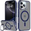imageUpgraded Magnetic for iPhone 15 Pro Max Case with Builtin KickstandScreen Protector IncludedWireless Charging Compatible21ft Drop TestedSlim Fit Translucent Matte Acrylic  BlueBlue w Camera Cover