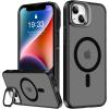 imageUpgraded Magnetic for iPhone 15 Pro Max Case with Builtin KickstandScreen Protector IncludedWireless Charging Compatible21ft Drop TestedSlim Fit Translucent Matte Acrylic  BlueBlack w Camera Cover