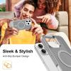 imageUpgraded Magnetic for iPhone 15 Pro Max Case with Builtin KickstandScreen Protector IncludedWireless Charging Compatible21ft Drop TestedSlim Fit Translucent Matte Acrylic  BlueSilver w Kickstand