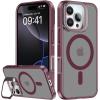 imageUpgraded Magnetic for iPhone 15 Pro Max Case with Builtin KickstandScreen Protector IncludedWireless Charging Compatible21ft Drop TestedSlim Fit Translucent Matte Acrylic  BlueWine Red w Camera Cover