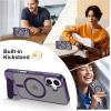 imageUpgraded Magnetic for iPhone 15 Pro Max Case with Builtin KickstandScreen Protector IncludedWireless Charging Compatible21ft Drop TestedSlim Fit Translucent Matte Acrylic  BluePurple w Kickstand