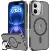 imageUpgraded Magnetic for iPhone 15 Pro Max Case with Builtin KickstandScreen Protector IncludedWireless Charging Compatible21ft Drop TestedSlim Fit Translucent Matte Acrylic  BlueGrey w Camera Cover