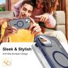 imageUpgraded Magnetic for iPhone 15 Pro Max Case with Builtin KickstandScreen Protector IncludedWireless Charging Compatible21ft Drop TestedSlim Fit Translucent Matte Acrylic  BlueBlue w Camera Cover