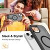 imageUpgraded Magnetic for iPhone 15 Pro Max Case with Builtin KickstandScreen Protector IncludedWireless Charging Compatible21ft Drop TestedSlim Fit Translucent Matte Acrylic  BlueBlack w Kickstand