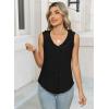 imageWomens Dressy Casual Blouses Sleeveless V Neck Ruffle Tank Tops 2025 Trendy Summer Ladies Business Work ShirtsBlack