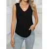 imageWomens Dressy Casual Blouses Sleeveless V Neck Ruffle Tank Tops 2025 Trendy Summer Ladies Business Work ShirtsBlack