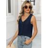 imageWomens Dressy Casual Blouses Sleeveless V Neck Ruffle Tank Tops 2025 Trendy Summer Ladies Business Work ShirtsBlue