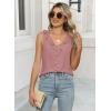 imageWomens Dressy Casual Blouses Sleeveless V Neck Ruffle Tank Tops 2025 Trendy Summer Ladies Business Work ShirtsPink