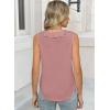imageWomens Dressy Casual Blouses Sleeveless V Neck Ruffle Tank Tops 2025 Trendy Summer Ladies Business Work ShirtsPink