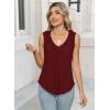 imageWomens Dressy Casual Blouses Sleeveless V Neck Ruffle Tank Tops 2025 Trendy Summer Ladies Business Work ShirtsRed