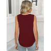 imageWomens Dressy Casual Blouses Sleeveless V Neck Ruffle Tank Tops 2025 Trendy Summer Ladies Business Work ShirtsRed