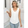 imageWomens Dressy Casual Blouses Sleeveless V Neck Ruffle Tank Tops 2025 Trendy Summer Ladies Business Work ShirtsWhite