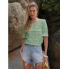 imageWomens Eyelet Tops Puff Short Sleeve Blouses Dressy Casual Cute Hollow Out Crochet Lace Embroidered Summer ShirtsSage Green