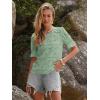imageWomens Eyelet Tops Puff Short Sleeve Blouses Dressy Casual Cute Hollow Out Crochet Lace Embroidered Summer ShirtsSage Green