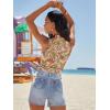 imageWomens Mesh Floral Tank Tops Sleeveless Mock Neck Sexy Going Out Shirts 2025 Trendy Summer Casual OutfitsFloral Multi