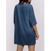 imageWomens Oversized T Shirt Dress Short Sleeve Crewneck Tunic Tops Basic Summer Casual Mini Short Dresses with PocketsNavy