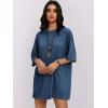 imageWomens Oversized T Shirt Dress Short Sleeve Crewneck Tunic Tops Basic Summer Casual Mini Short Dresses with PocketsNavy