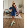 imageWomens Oversized T Shirt Dress Short Sleeve Crewneck Tunic Tops Basic Summer Casual Mini Short Dresses with PocketsNavy