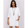 imageWomens Oversized T Shirt Dress Short Sleeve Crewneck Tunic Tops Basic Summer Casual Mini Short Dresses with PocketsWhite