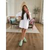 imageWomens Oversized T Shirt Dress Short Sleeve Crewneck Tunic Tops Basic Summer Casual Mini Short Dresses with PocketsWhite