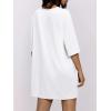 imageWomens Oversized T Shirt Dress Short Sleeve Crewneck Tunic Tops Basic Summer Casual Mini Short Dresses with PocketsWhite