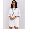 imageWomens Oversized T Shirt Dress Short Sleeve Crewneck Tunic Tops Basic Summer Casual Mini Short Dresses with PocketsWhite