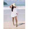 imageWomens Oversized T Shirt Dress Short Sleeve Crewneck Tunic Tops Basic Summer Casual Mini Short Dresses with PocketsWhite