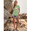 imageWomens Short Sleeve T Shirts Graphic Tees Crewneck Casual Loose 2025 Summer Boho TopsCactus