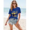 imageWomens Short Sleeve T Shirts Graphic Tees Crewneck Casual Loose 2025 Summer Boho TopsCat