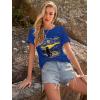 imageWomens Short Sleeve T Shirts Graphic Tees Crewneck Casual Loose 2025 Summer Boho TopsCat
