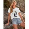 imageWomens Short Sleeve T Shirts Graphic Tees Crewneck Casual Loose 2025 Summer Boho TopsCat2