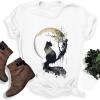imageWomens Short Sleeve T Shirts Graphic Tees Crewneck Casual Loose 2025 Summer Boho TopsCat2