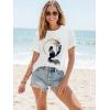 imageWomens Short Sleeve T Shirts Graphic Tees Crewneck Casual Loose 2025 Summer Boho TopsCat2