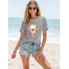 imageWomens Short Sleeve T Shirts Graphic Tees Crewneck Casual Loose 2025 Summer Boho TopsDragonfly