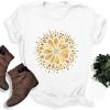 imageWomens Short Sleeve T Shirts Graphic Tees Crewneck Casual Loose 2025 Summer Boho TopsFlower
