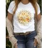 imageWomens Short Sleeve T Shirts Graphic Tees Crewneck Casual Loose 2025 Summer Boho TopsFlower