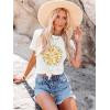 imageWomens Short Sleeve T Shirts Graphic Tees Crewneck Casual Loose 2025 Summer Boho TopsFlower