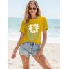imageWomens Short Sleeve T Shirts Graphic Tees Crewneck Casual Loose 2025 Summer Boho TopsFlower1