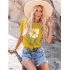 imageWomens Short Sleeve T Shirts Graphic Tees Crewneck Casual Loose 2025 Summer Boho TopsFlower1