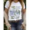 imageWomens Short Sleeve T Shirts Graphic Tees Crewneck Casual Loose 2025 Summer Boho TopsFlower2