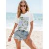 imageWomens Short Sleeve T Shirts Graphic Tees Crewneck Casual Loose 2025 Summer Boho TopsFlower2