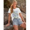 imageWomens Short Sleeve T Shirts Graphic Tees Crewneck Casual Loose 2025 Summer Boho TopsFlower2