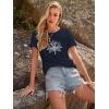 imageWomens Short Sleeve T Shirts Graphic Tees Crewneck Casual Loose 2025 Summer Boho TopsFlower3