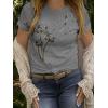 imageWomens Short Sleeve T Shirts Graphic Tees Crewneck Casual Loose 2025 Summer Boho TopsFlower4