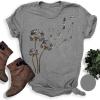 imageWomens Short Sleeve T Shirts Graphic Tees Crewneck Casual Loose 2025 Summer Boho TopsFlower4