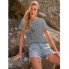 imageWomens Short Sleeve T Shirts Graphic Tees Crewneck Casual Loose 2025 Summer Boho TopsFlower4