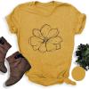 imageWomens Short Sleeve T Shirts Graphic Tees Crewneck Casual Loose 2025 Summer Boho TopsFlower8