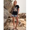 imageWomens Short Sleeve T Shirts Graphic Tees Crewneck Casual Loose 2025 Summer Boho TopsFox